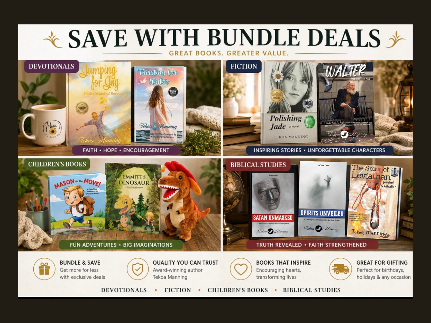 Fiction Book Bundle, Polishing Jade and Walter, The Homeless Man